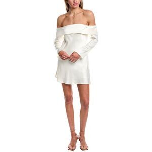 Reveriee Womens  Off-The-Shoulder Mini Dress, White